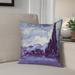 Red Barrel Studio® Morley Wheat Field w/ Cypresses 100% Cotton Pillow Cover in Indigo | 16 H x 16 W x 3 D in | Wayfair RDBT2401 41157204