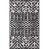 Black/Blue 96 x 63 x 0.5 in Area Rug - RugPal Abstract Area Rug in Charcoal Gray-Light Blue Polyester | 96 H x 63 W x 0.5 D in | Wayfair 1969689