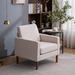 Accent Chair - Corrigan Studio® Jamall Wide Tufted Linen/Wood in White | 33.46 H x 29.92 W x 31.5 D in | Wayfair 8DF5BF4324964510840B8CD96E4B747D