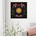 Dakota Fields Sun & Flowers, Sun & Flowers Modern Black Canvas Wall Art Print For Living Room Canvas in Black/Brown/Pink | Wayfair