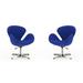 Balloon Chair - Orren Ellis Janasha 72.90Cm Wide Wool Swivel Balloon Chair Metal/Wool/Fabric in Blue | 39.4 H x 28.7 W x 24.8 D in | Wayfair
