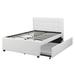 Latitude Run® Beckla Bed w/ Trundle Upholstered/Faux leather in White | 41 H x 38 W x 75 D in | Wayfair DC410502E49B408394E5A7D1177D1A76