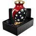 Everly Quinn Modern American Flag White & Blue Small Keepsake Urn For Human Ashes - Qnty 1 - w/ Case & Bag in Red | Wayfair