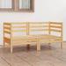 Latitude Run® Patio Loveseat Outdoor Patio 2-Seater Sofa for Garden Solid Wood Pine Wood in Brown | 24.6 H x 50 W x 25 D in | Wayfair