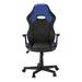 Inbox Zero Office Chair, Gaming, Swivel, Ergonomic, Armrests, Computer Desk, Work, Pu Look Faux in Blue/Black | 45.75 H x 25.5 W x 25 D in | Wayfair
