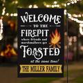 East Urban Home Welcome to the Firepit Where Friends & Marshmallows Get Toasted 17.5 x 12 in. Garden Flag, in Black | 17.5 H x 12 W in | Wayfair