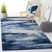 Blue/White 72 x 48 x 0.2 in Indoor Area Rug - Orren Ellis Metro 650 Area Rug In Blue/Ivory Cotton/Wool | 72 H x 48 W x 0.2 D in | Wayfair