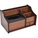 Red Barrel Studio® Multiple Slots Solid Wood Desk Organizer Wood in Brown | 6.2 H x 6.8 W x 11.8 D in | Wayfair 197FBE263D2542868BC57AECA359242A