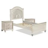 Etta Avenue™ Teen Sienna Wood Twin 3-Piece Bedroom Set Upholstered in Brown/White | 54 H x 41.75 W in | Wayfair 56735E6B0037459B8A02F949B7E9003D