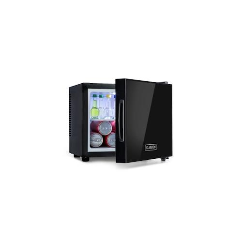 Klarstein Frosty Mini-Kühlschrank EEC A Spiegelglastür 10 Liter schwarz Schwarz