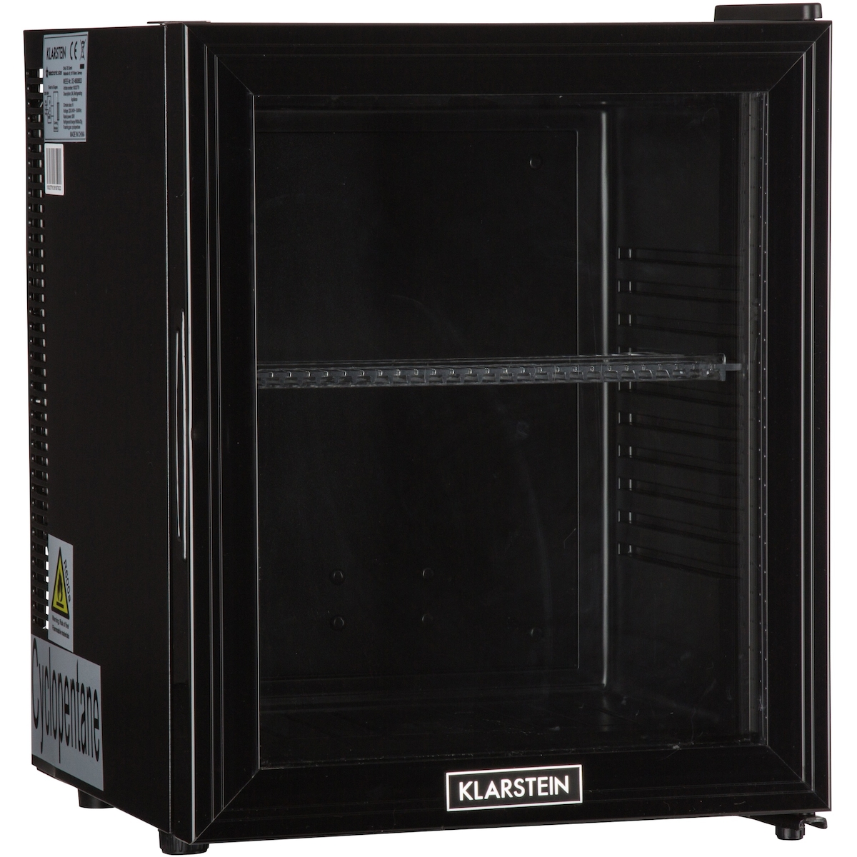 Klarstein Brooklyn 24 Mini-Kühlschrank Glastür LED Ablage Schwarz Image