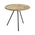 Table basse ronde bastian en chêne massif et acier noir 50cm - Bois