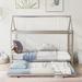Nestfair Twin Size Metal House Shape Platform Bed with Trundle