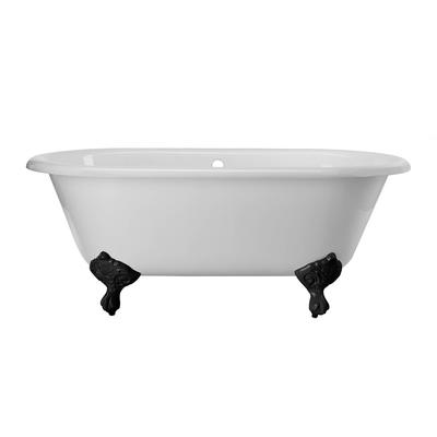 Randolph Morris Kensington 66 Inch Cast Iron Double Ended Clawfoot Tub - No Faucet Drillings RM66DE0MB