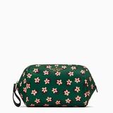 Kate Spade Bags | Kate Spade Chelsea Floral Printed Nylon Zip Cosmetic Makeup Pouch Bag, Green | Color: Black/Green | Size: Os