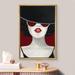 IDEA4WALL Women's Framed Canvas Print Wall Art Elegant Woman w/ Red Lipstick | 24 H x 16 W x 1.5 D in | Wayfair 8022272779011