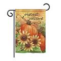 August Grove® Flinders Pumpkin Sunflower 2-Sided Polyester 19 x 13 in. Garden Flag in Orange | 19 H x 13 W in | Wayfair