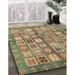 Brown/Green 48 x 48 x 0.08 in Area Rug - Bungalow Rose 100% Machine Washable Abstract 380 Area Rug /Chenille | 48 H x 48 W x 0.08 D in | Wayfair