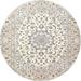 White 96 x 96 x 0.08 in Area Rug - Canora Grey 100% Machine Washable Traditional 4590 Area Rug Polyester/Chenille | 96 H x 96 W x 0.08 D in | Wayfair