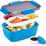Prep & Savour Bradlyn Large Adult Bento Lunch Box Plastic in Blue/White | 3.85 H x 9.25 W x 6.5 D in | Wayfair 31ED4E530EFB4ECC811168A85EAE5CD0