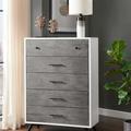 Mercury Row® Temaraia 5-Drawer Chest Wood in Gray/White | 53.5 H x 38 W x 17 D in | Wayfair 6BA19C3B34984BF58650FA269FCB657E