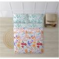 Drap de dessus 100% coton 1 pièce blanc à fleurs multicolores 180 x 240 - Multicolore