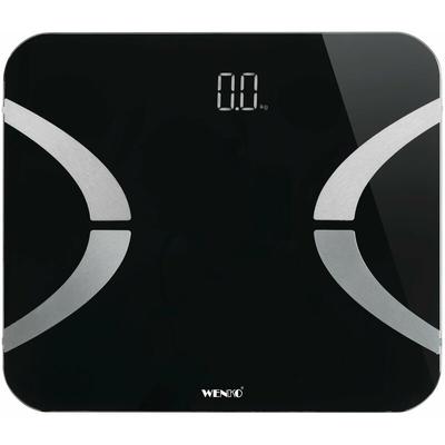 Wenko - Analysewaage led mit Bluetooth Schwarz, Körperfettwaage, Schwarz, Glas schwarz, Kunststoff