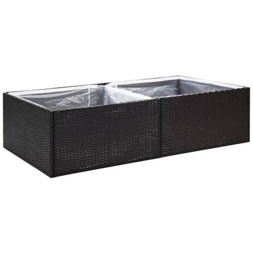 Pflanzkübel Schwarz 157x80x40 cm Poly Rattan Vidaxl