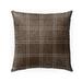 COASTAL PLAID BROWN Double Sided Indoor|Outdoor Pillow By Kavka Designs