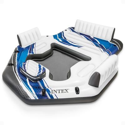 Intex Blue Tropic Inflatable Lake Island Water Float with Cooler and Cupholders - 46.5