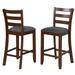 2 PCS Counter Height Bar Stool Upholstered Bar Stools with Footrest