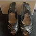 Michael Kors Shoes | Michael Kors Ladies Black Leather Wood Heel Size 9 Heels. Pre-Own | Color: Black | Size: 9