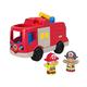 Fisher-Price HJN38 - Little People Feuerwehrauto – mehrsprachige Version, Musikspielzeug Feuerwehrauto mit Figuren für Kleinkinder und Vorschulkinder ab 1 Jahr