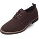 Mens Suede Shoes Dress Shoes Classic Oxford-Fashion Lace Up Derby Shoes Brown UK 9.5