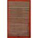 Striped Modern Gabbeh Kashkoli Wool Rug Hand-knotted Foyer Carpet - 3'0" x 4'11"