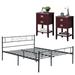 3-Piece Modern Bedroom Set with Bed and 2-Drawer Wood Nightstands Set of 2