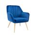Porthos Home Hania Dining Chair, Velvet Upholstery, Gold Chrome Legs
