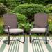 Patio Rattan Wicker Dining Chair C Spring Slightly Rocking Chair with Cushion，Set of 2/4/6