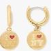 Kate Spade Jewelry | Kate Spade I Ny Huggie Earrings Nwt | Color: Gold/Red | Size: Os