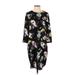 Saint Tropez West Casual Dress - Sheath: Black Floral Dresses - Women's Size X-Small