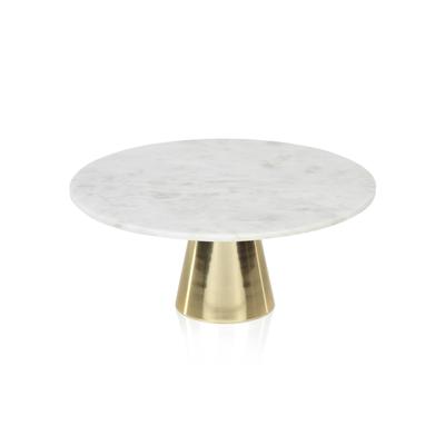 Ellie Marble Cake Stand on Metal Base