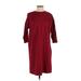 Forever 21 Casual Dress - Shift: Red Solid Dresses - Women's Size Small