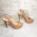 Jessica Simpson Shoes | Jessica Simpson Nude Patent Leather Open Toe High Heel Platforms. | Color: Tan | Size: 9.5