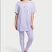 Victoria's Secret Intimates & Sleepwear | 2 Piece Xs Victoria's Secret Brushed Modal Sleepshirt & Legging Set Purple | Color: Blue/Purple | Size: Xs