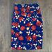 Lularoe Skirts | Lularoe Cassie Pencil Skirt Floral Roses | Color: Blue/Red | Size: Xs