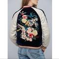 Free People Jackets & Coats | Free People Embroidered Bird Jacket S | Color: Blue/Silver | Size: S