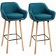 Tabourets de bar design scandinave - lot de 2 tabourets de bar grand confort avec repose-pieds et