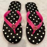 Kate Spade Shoes | Kate Spade Black, White & Bright Pink Flip Flops | Color: Black/Pink | Size: 8