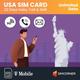 USA Travel SIM Card (4G Data,22 Days) - 3-in-1 Data SIM Card - Standard, Micro & Nano SIM Card - Unlimited Calls & SMS to US, Hawaiian Mobiles & Landlines