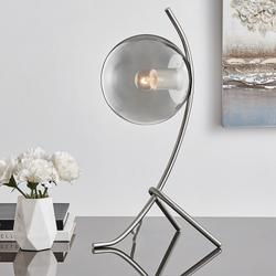 Lancy 18 1/2" High Nickel Tripod Table Lamp with Smoke Shade